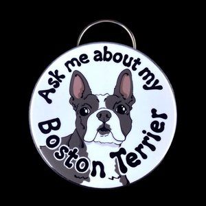 Boston Terrier Bottle Opener Keychain, Handmade Retro Dog Travel Accessories